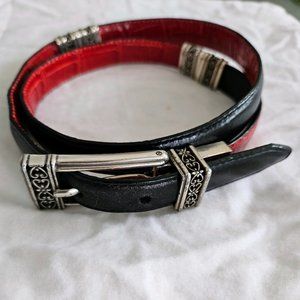 Brighton swivel-reversible red/black belt